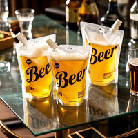 Impression personnalisée Pochettes à bec verseur en papier kraft écologique Pochettes pour bière Doypack Sachets pour boisson Emballage de liquide Sac pour bière