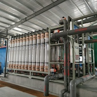 Système d'ultrafiltration industriel 150T haute capacité pour usine de traitement de l'eau, avec pompe PLC et membrane PVDF à fibres creuses, 50000L/heure