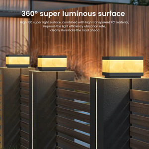 Poteau lumineux de pilier de LED à énergie solaire pour la <span class=keywords><strong>lampe</strong></span> frontale de <span class=keywords><strong>colonne</strong></span> de cour imperméable de jardin extérieur avec l'alimentation par batterie - Product Image 4