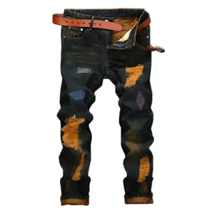 2022 Gescheurde Persoonlijkheidsbroek Voor Heren Distressed Straight Jeans Retro Trendy Denim Broek Voor Heren Jeans