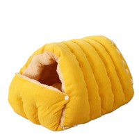 Vente en gros d'usine - Lit pour chien et chat rembourré, chaud et lavable pour l'hiver - Cage semi-fermée pour animaux de petite et moyenne taille