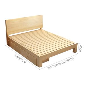 Zeitgenössische 1,8 m Doppelbett rahmen Moderne hölzerne Schlafzimmermöbel-Sets Massivholz gepolstert King Twin Keine Matratze enthalten - Product Image 2