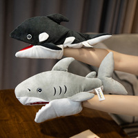 Gants de jeu interactifs pour enfants et parents, en forme de requin, orca, crabe à bouche ouverte, en coton PP, pour spectacles transfrontaliers