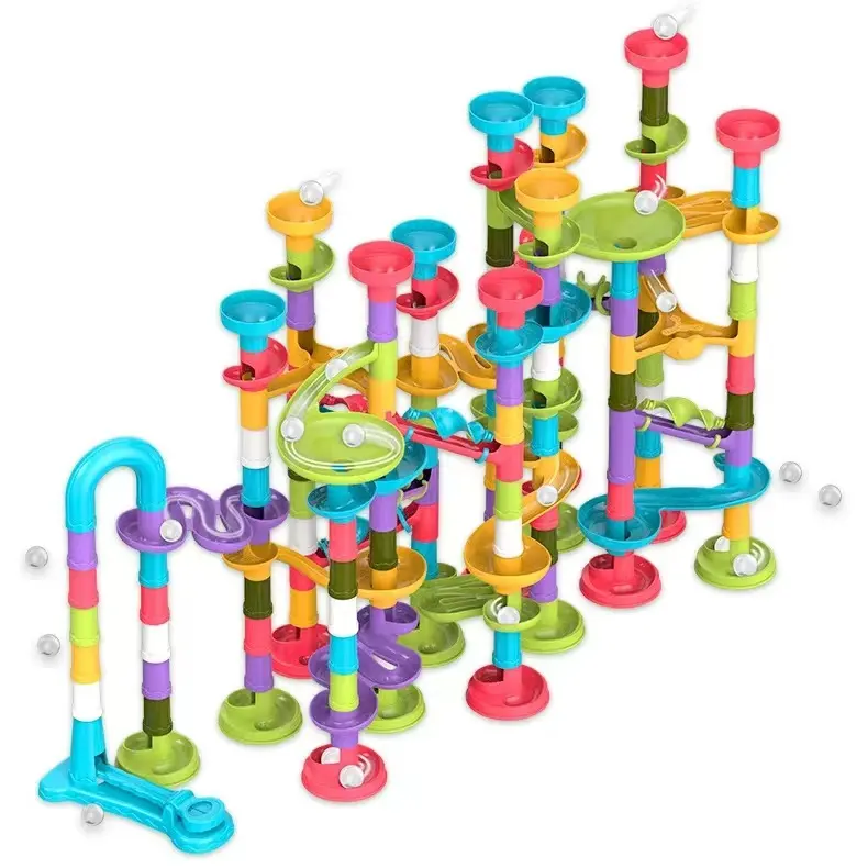 Marble Run Toy Set 142 piezas Rompecabezas para niños Juguetes Marble Run Block Pinball Competición Juguetes para correr