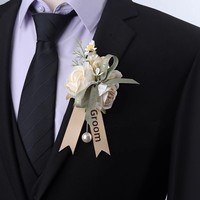 Set Korsase Bunga Buatan untuk Pengantin Pria, Pengiring Pengantin Wanita, Pernikahan, Aksesoris Pengantin Lengkap, Wisuda, Hari Ibu