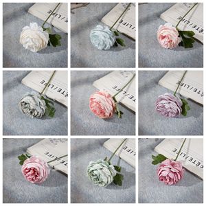 Rosa Artificial Mini Tea Rose, Rama Individual con Pétalos de Poliéster, Decoración para Interiores del Hogar, Ramo de Boda - Product Image 3