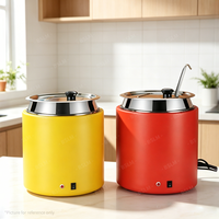 Matériel de buffet, chauffe-soupe électrique en acier inoxydable 10L, noir/blanc, pour restaurant, hôtel, maintien au chaud des aliments