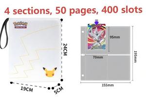 Vente en gros - Album de cartes Pokémon TCG pour le 30e anniversaire, en cuir PU, <span class=keywords><strong>avec</strong></span> fermeture éclair, pour collectionneurs, 4 pochettes, 9 pochettes, rangement pour cartes à collectionner - Product Image 5
