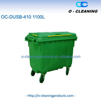 Poubelle de recyclage en plastique à roulettes de 1100L pour l'extérieur O-Cleaning Poubelle carrée en plastique épaissi/Conteneur à ordures