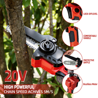 Mini-tronçonneuse sans fil industrielle à batterie, utilisation à une main, moteur sans balais, batterie lithium-ion, pour bricolage et coupe de bois