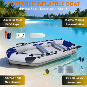 Gommone Gonfiabile per 6 Persone con Chiglia e Sedili in Alluminio, 100% Saldatura a Caldo, PVC Marino D360-3 Spessore 0,9mm, con Fondo ad Aria - Product Image 1