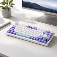 AJAZZ AK820 Tastiera Meccanica Wireless a 82 Tasti, Tri-Modalità, Hot-Swappable, RGB, PBT, BT, 2.4G, USB-C, 4000mAh, per Ufficio e Gaming
