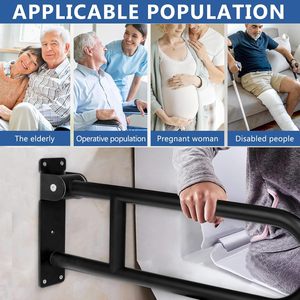 304 Edelstahl U-förmiger Klappbarer Toiletten-Haltegriff Hochklappbarer Badezimmer-Sicherheitshandlauf für Behinderte und Senioren - Product Image 5