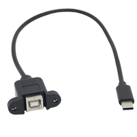 Cable de Panel Personalizado con Conector BF a USB 2.0 Tipo C Macho, con Bloqueo de Tornillo y Revestimiento de PVC para Altavoces y Micrófonos