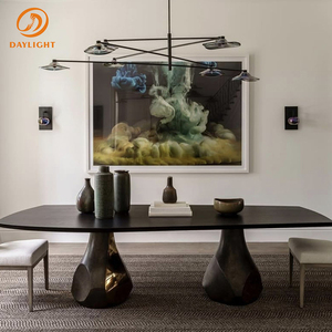 Tavolo da Pranzo Moderno <span class=keywords><strong>in</strong></span> Stile Guangdong con Gambe <span class=keywords><strong>in</strong></span> Metallo Argento e Piano <span class=keywords><strong>in</strong></span> <span class=keywords><strong>Legno</strong></span>, Forma Quadrata o Rettangolare - Product Image 1