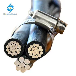 triplex overhead cable 2*1/0awg+1/0awg 2*3/0+3/0 service drop cable XLPE insulated ACSR conductor cable