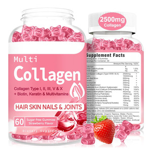 Suplemen Kolagen Gummies Label Pribadi OEM/ODM dengan <span class=keywords><strong>Biotin</strong></span>, Vitamin C, <span class=keywords><strong>D</strong></span>, B12, dan Kolagen Tipe I, II, III, V, X - Product Image 1