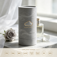 Caja de Tubo de Papel de Lujo Personalizada, Caja Cilíndrica de Cartón Kraft OEM para Perfumes y Cosméticos, con Grabado en Relieve y Lámina Dorada, FSC
