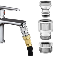 Ensemble de 3 pièces pour tuyau de douche de connexion d'évier/tuyau d'arrosage/robinet d'évier de machine à laver portable adaptateur de robinet à connecteur rapide