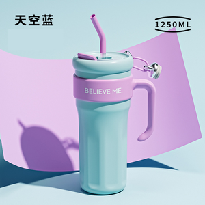 High Appearance Girls' Simple Water <b>Cup</b> Straw Insulated <b>Cup</b> Large Capacity 316 Food Grade Stainless Steel <b>Ice</b> Cream <b>Cup</b> - Product Image 5