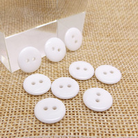 Kancing Baju Resin Transparan Plastik Bening Putih, Bentuk Roti Jahit Bulat 2 Lubang Hitam Bening