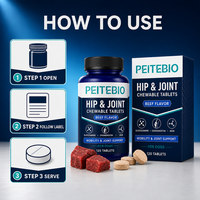 Comprimés à mâcher probiotiques PEITEBIO pour chiens avec probiotiques, prébiotiques et enzymes, saveur bacon, soutien digestif, 120 comprimés