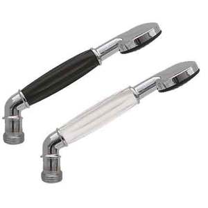 Pommeau de douche chromé blanc de 1/2 pouces avec accessoire de bain élégant et incurvé - Product Image 1