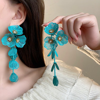 Perhiasan Fashion Grosir Bohemian Buatan Tangan Anting Stud Bunga Berlapis-lapis Pesta Unisex Gaya Liburan Musim Panas Elegan Mewah