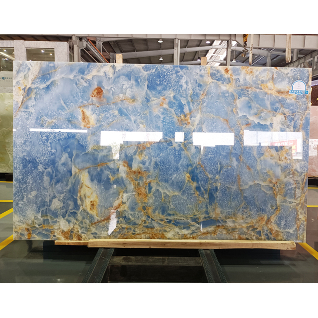 Blue Onyx Slab Natural Stone Polished Blue Onyx Tiles Backlit Onyx Stone Tiles