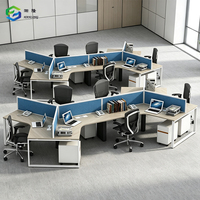 Poste de travail modulaire sur mesure OEM, table de bureau moderne avec plateau MFC pour projets commerciaux