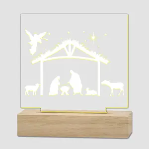 Papan catatan transparan akrilik papan pesan meja Led Mini lampu malam rumah Memo Desktop Decoracion de Navidad