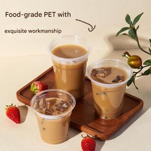 Factory Supplier 12oz 16oz 20oz 24oz Transparent Bubble Tea <b>Cup</b> PET Cold <b>Drink</b> Disposable <b>Plastic</b> <b>Cup</b> With Dome Lid - Product Image 4