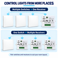 Interrupteur sans fil auto-alimenté avec récepteur RF, sans batterie, télécommande à bascule simple pour l'éclairage domestique