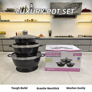 Ensemble de casseroles en granit antiadhésif de style américain de luxe, 6 pièces, respectueux de l'environnement, pour les passionnés de <span class=keywords><strong>cuisine</strong></span> - Product Image 3