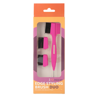 Ensemble de 3 brosses de contrôle des bords pour perruques en dentelle, avec tête remplaçable, marque privée, personnalisable