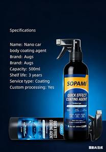 Sopami Spray <span class=keywords><strong>de</strong></span> Revêtement Céramique pour Voiture à Effet Rapide, Agent Céramique Super Cire Hollandais Original pour Voitures Brillantes, Produit Grand Super Vlisco - Product Image 3