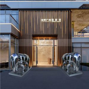 Espejo Metálico Decorativo EX993, Escultura de Acero Inoxidable Pulido para Interiores de Hoteles de Lujo - Product Image 5