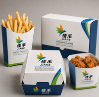 Boîtes d'emballage pour la restauration rapide personnalisées avec logo, boîtes en papier pour frites, hamburgers, poulet frit, pour emporter