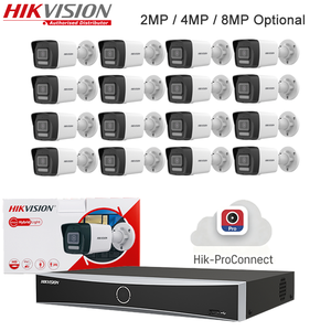Kit de CCTV para Exteriores Hikvision 2MP/4MP/8MP 4/8/16CH POE, Sistema de Cámara con Visión Nocturna, Resistente al Agua IP67, <span class=keywords><strong>Plug</strong></span> & Play, Vista Remota - Product Image 1