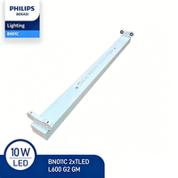 Vente en gros pour le luminaire tubulaire LED T8 BN011C, support de lampe en acier SPCC galvanisé, fixation simple/double, couvercle plat