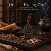 Collier d'encens au Borneol fait main, Pendentif Bouddha Mahasthamaprapta, Herbes Naturelles, OEM, Marque Privée, Spirituel, Porte-bonheur, Signe du Zodiaque Cheval