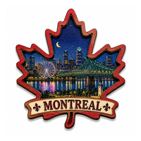 Aimants de réfrigérateur en bois à deux couches, sur le thème du Pont de Montréal (Canada), souvenirs touristiques, articles personnalisés, aimant de Montréal en bois