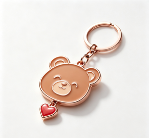 Custom Metal Bear Keychain Cartoon Charm <b>Key</b> <b>Ring</b> Enamel Heart Pendant Gift for <b>Bags</b> and <b>Keys</b> - Product Image 3