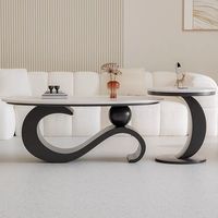 Table basse ovale de luxe italienne en roche, design moderne et épuré pour petit salon familial