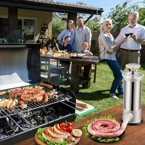 Wholesale Stainless Steel Horizontal Sausage Maker Homemade Kitchen <b>Meat</b> Filler Tool Injector <b>Poultry</b> Tools - Product Image 3