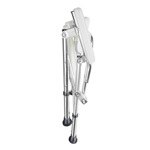 Chaise de douche pliante Fidelity en alliage d'aluminium avec dossier et accoudoirs pour personnes âgées, équipement de sécurité pour la salle de bain - Product Image 4