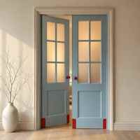 Porte intérieure en bois massif de caoutchouc, style français, panneau vertical blanc, pour chambre à coucher, villa, portes d'entrée principales modernes en bois