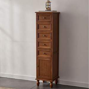 עיצוב מודרני עץ מלא שכבתית אחסון רב שכבתית צר ליד המיטה החזה מגרות - Product Image 2