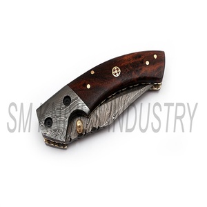 Cuchillo de bolsillo de acero damasco plegable, multifuncional, smk1188, hecho a mano, Sm, madera, Smk1188 PK - Product Image 6
