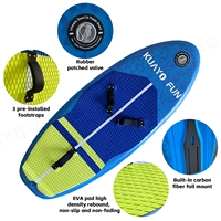 KUAYO 110L-140L 5M Planche de surf gonflable en fibre de carbone bleue, hydrofoil, kitesurf, paddle board, léger, facile à gonfler